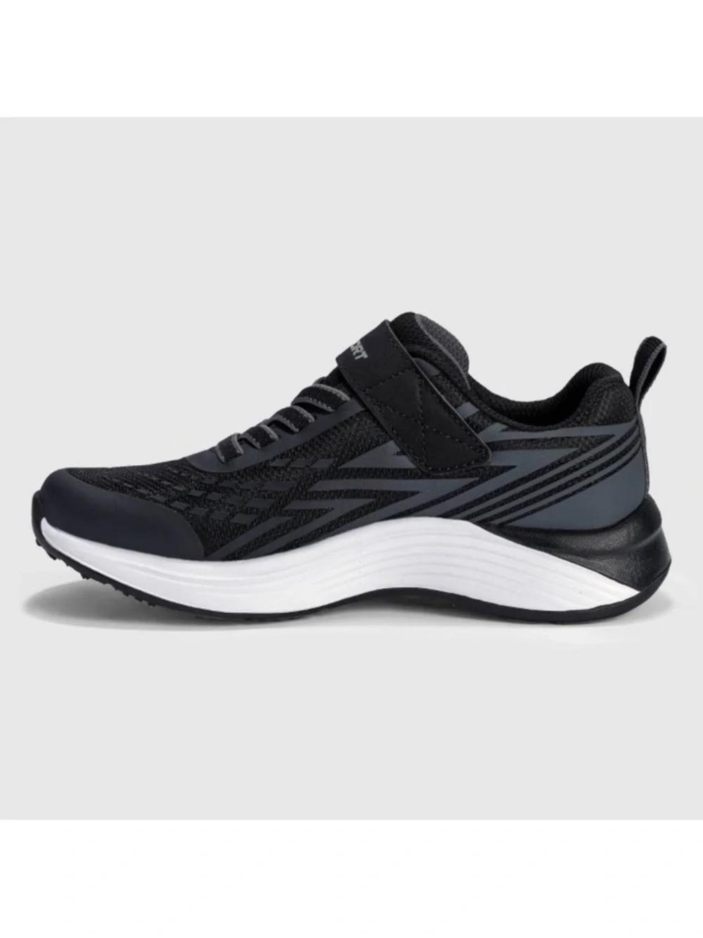 Sport By Skechers Kids' Spencer Sneakers - Black- Black -Gray Laces